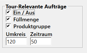 Tour relevante Aufträge